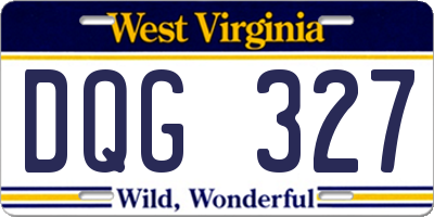 WV license plate DQG327
