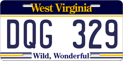 WV license plate DQG329