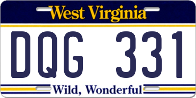 WV license plate DQG331