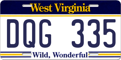WV license plate DQG335