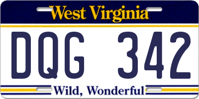 WV license plate DQG342
