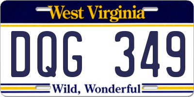 WV license plate DQG349