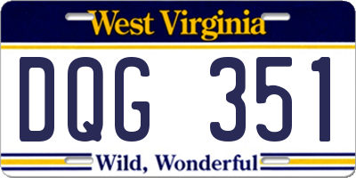 WV license plate DQG351