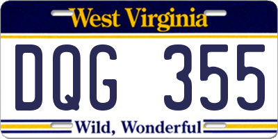 WV license plate DQG355