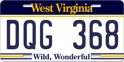 WV license plate DQG368