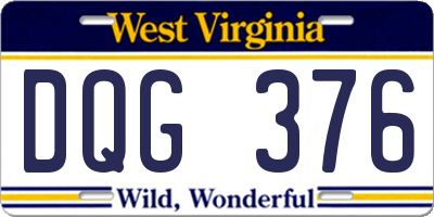 WV license plate DQG376