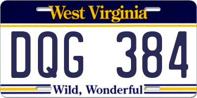 WV license plate DQG384