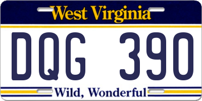 WV license plate DQG390