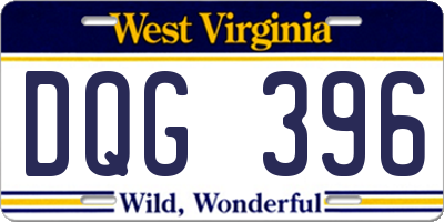 WV license plate DQG396