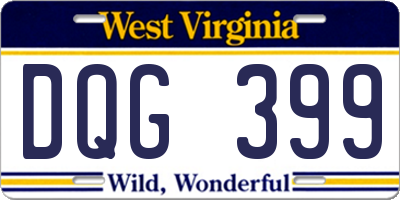 WV license plate DQG399