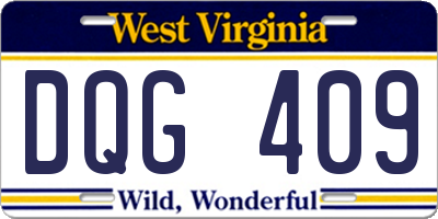 WV license plate DQG409
