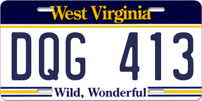 WV license plate DQG413