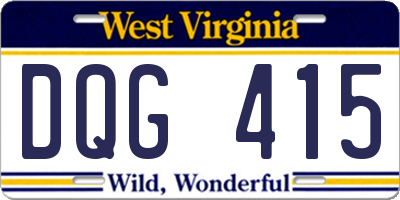 WV license plate DQG415