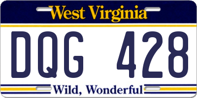 WV license plate DQG428