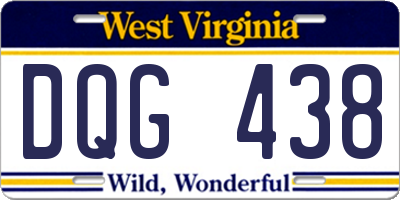 WV license plate DQG438