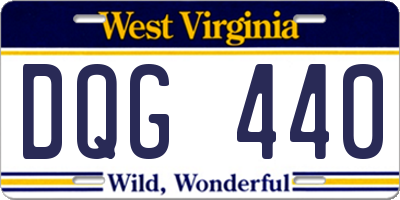 WV license plate DQG440