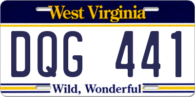 WV license plate DQG441