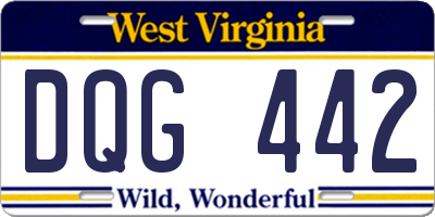 WV license plate DQG442
