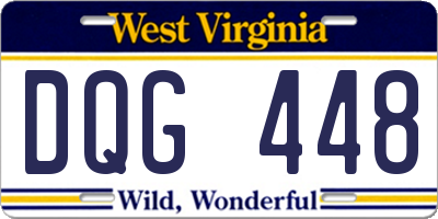 WV license plate DQG448