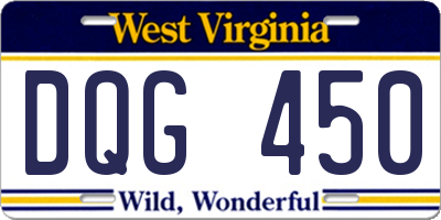 WV license plate DQG450