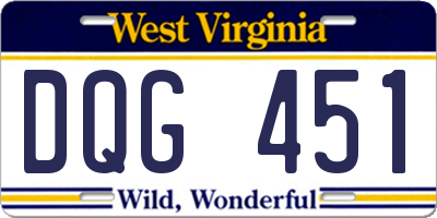 WV license plate DQG451