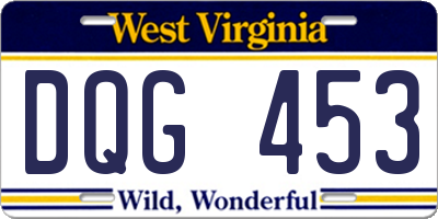 WV license plate DQG453