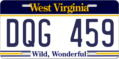 WV license plate DQG459