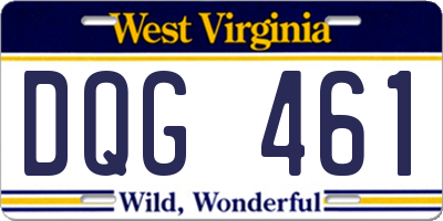 WV license plate DQG461