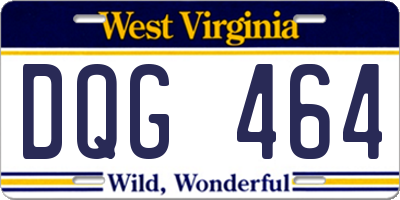 WV license plate DQG464