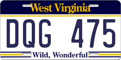 WV license plate DQG475
