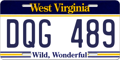 WV license plate DQG489
