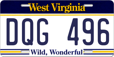 WV license plate DQG496