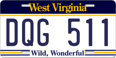WV license plate DQG511