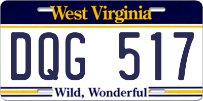 WV license plate DQG517