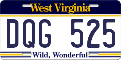 WV license plate DQG525