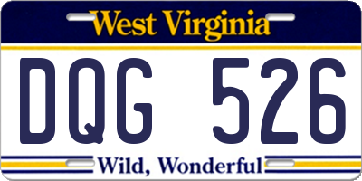 WV license plate DQG526