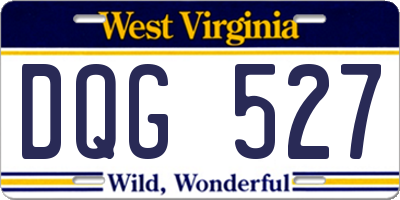 WV license plate DQG527
