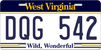 WV license plate DQG542