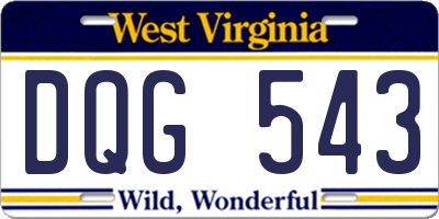 WV license plate DQG543