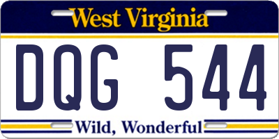 WV license plate DQG544