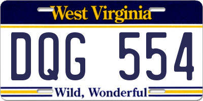 WV license plate DQG554