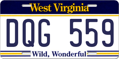 WV license plate DQG559