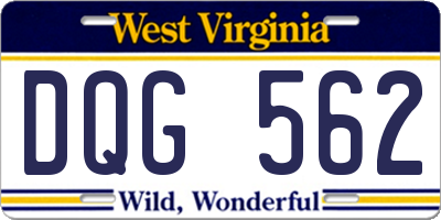 WV license plate DQG562