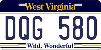 WV license plate DQG580