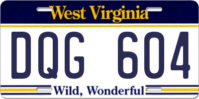 WV license plate DQG604