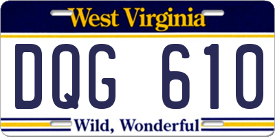 WV license plate DQG610