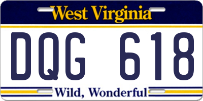 WV license plate DQG618