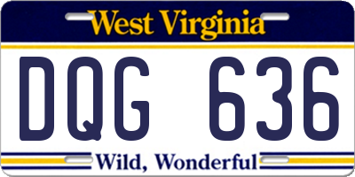 WV license plate DQG636