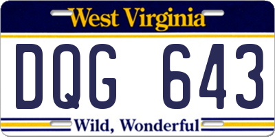 WV license plate DQG643