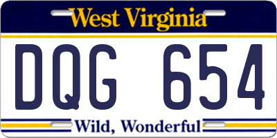 WV license plate DQG654